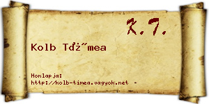Kolb Tímea névjegykártya