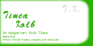 timea kolb business card